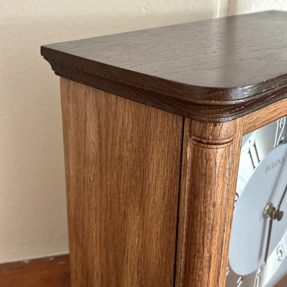 BULOVA MANTEL CLOCK -THE WOODBURY- WITH HARMONIC CHIMES B1657 - Working!!!